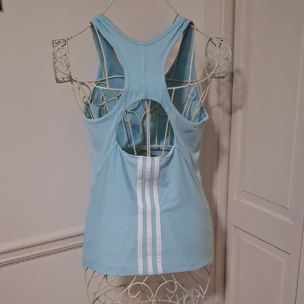 adidas Light Blue Performance Racerback Tank - Picture 3 of 6